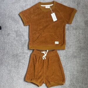 Baby Barn NWT Brown Terry Short Set - 3T